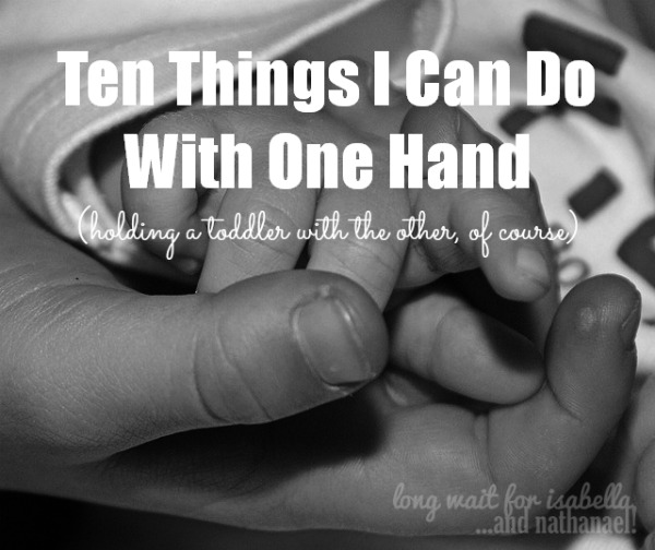 one hand