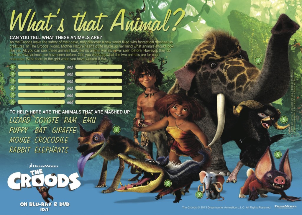 croods activity sheet