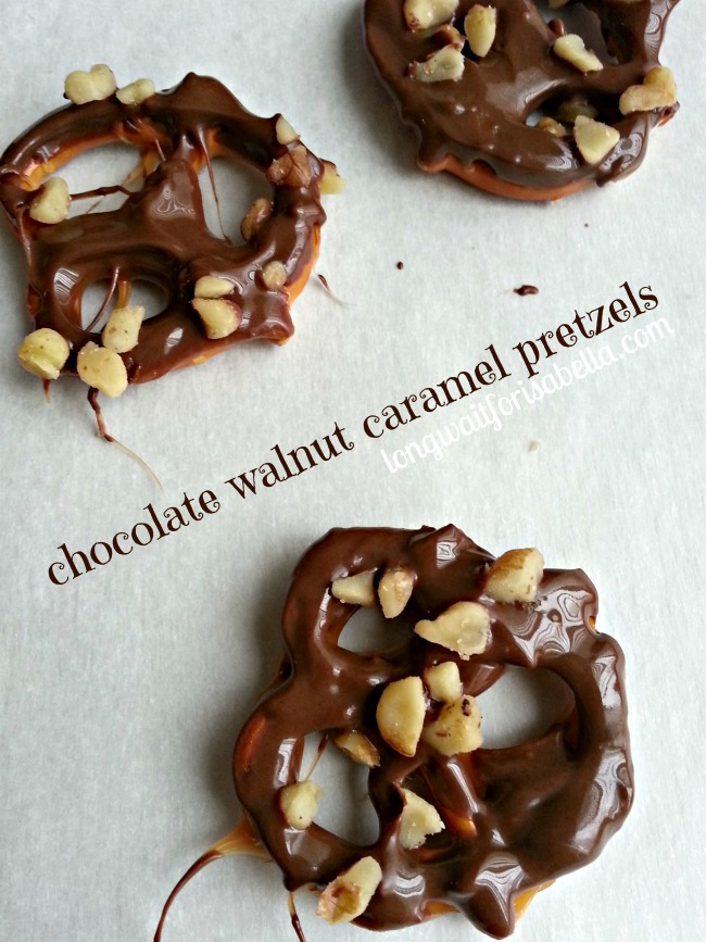chocolate walnut caramel pretzels 2