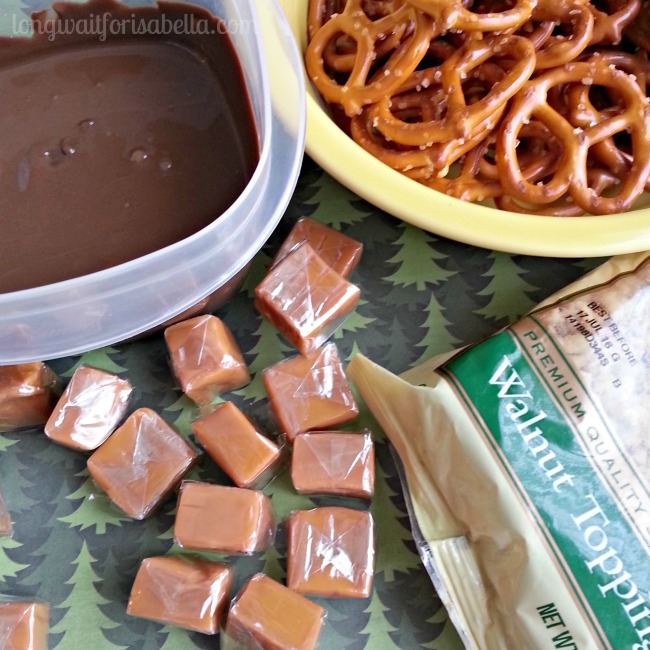 chocolate walnut caramel pretzels ingredients
