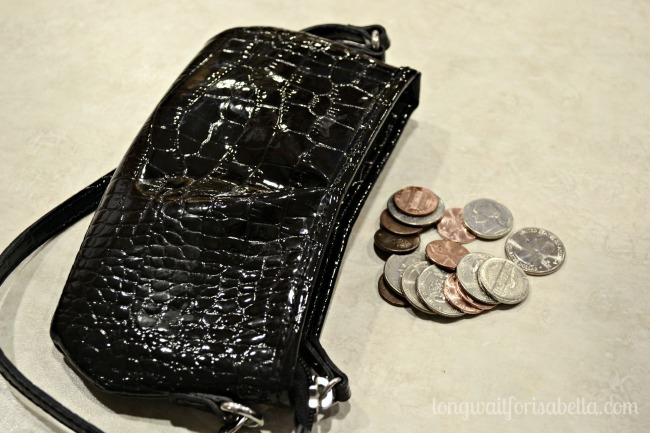 small purse and coins