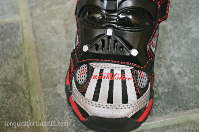 He's in LOVE with his Star Wars Shoes!