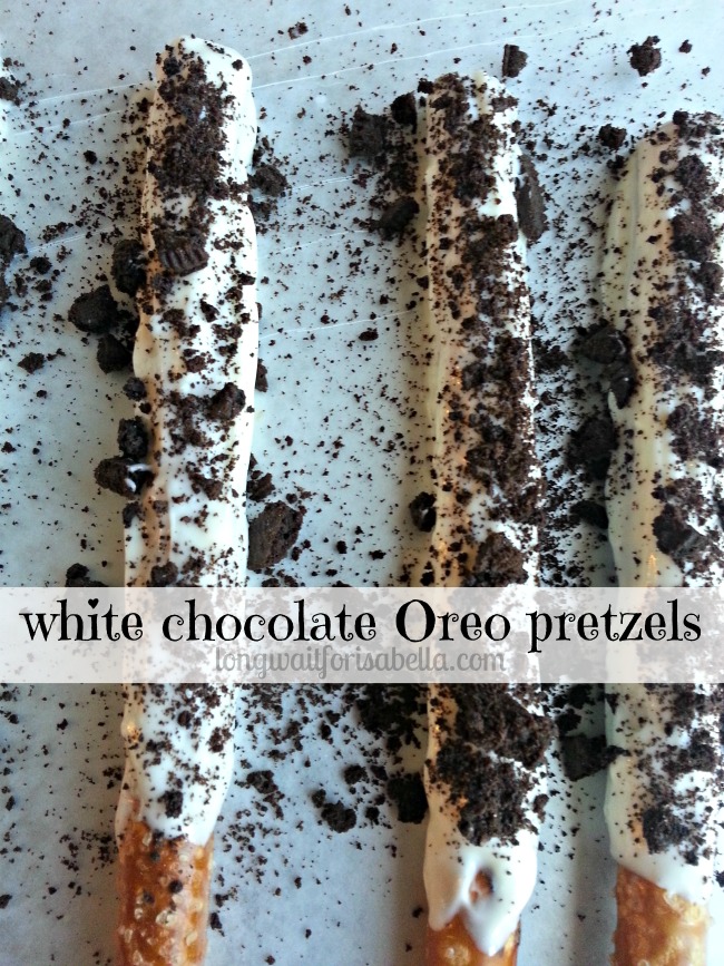 white chocolate oreo pretzels