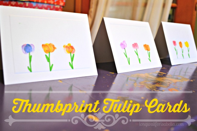 easy thumbprint tulip cards