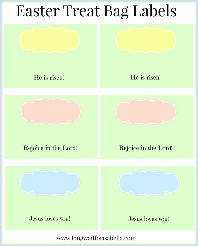 Christian Easter Treat Bag Labels