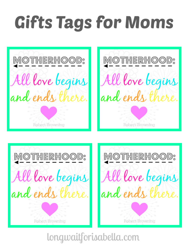 Printable Gift Tags for Moms