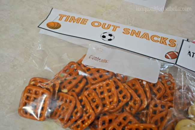 Time Out Snacks Printable Food Label