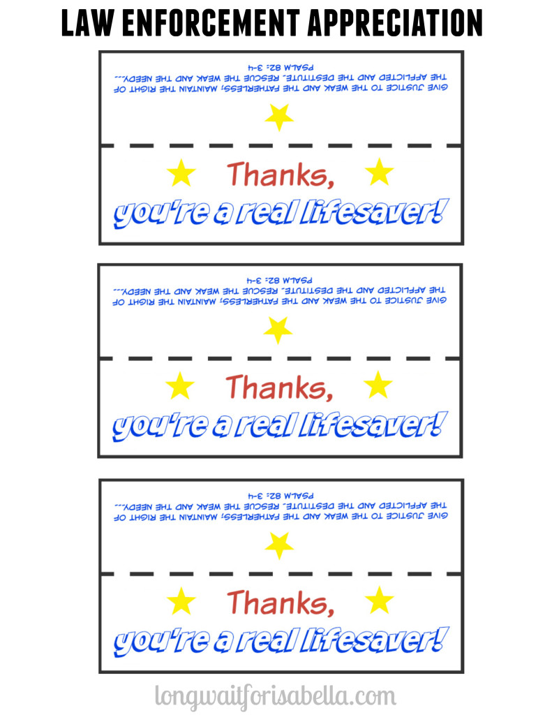 Law Enforcement Appreciation Printable