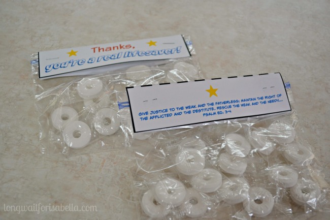 You're a Lifesaver Printable Treat Bag Label