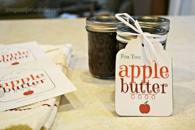 apple butter printable gift tag
