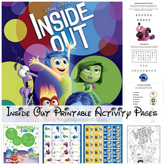 Inside Out Printable Activity Pages