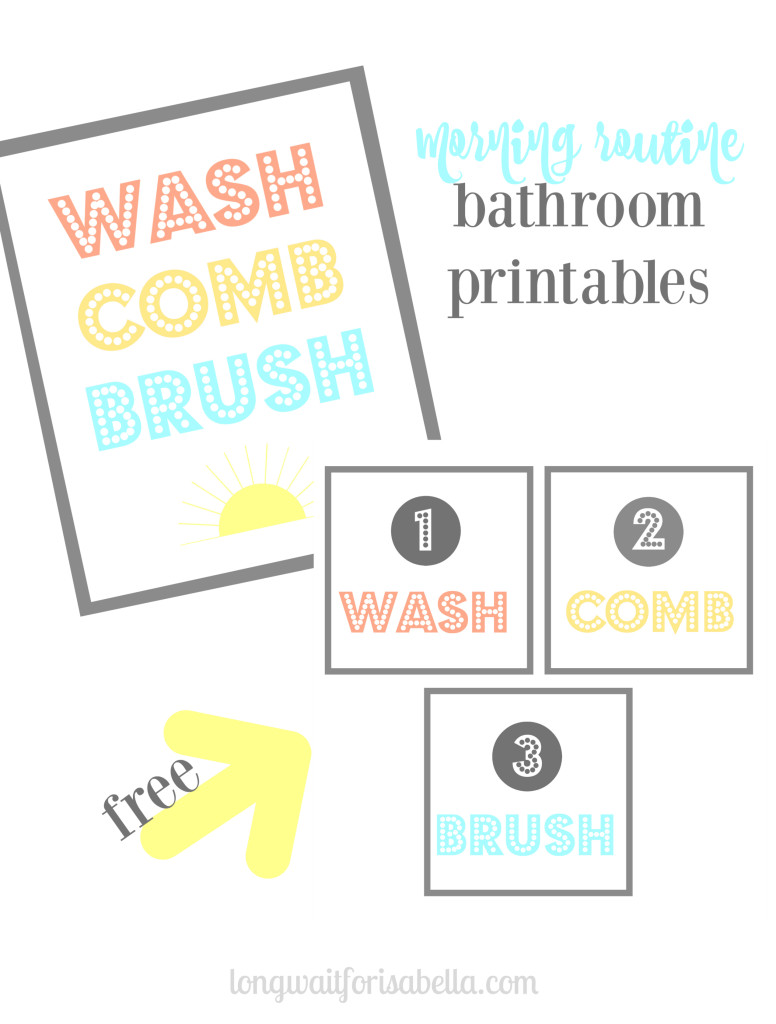 Morning Routine Bathroom Printables