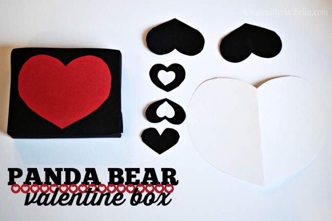 Panda Bear Valentine Box Hearts