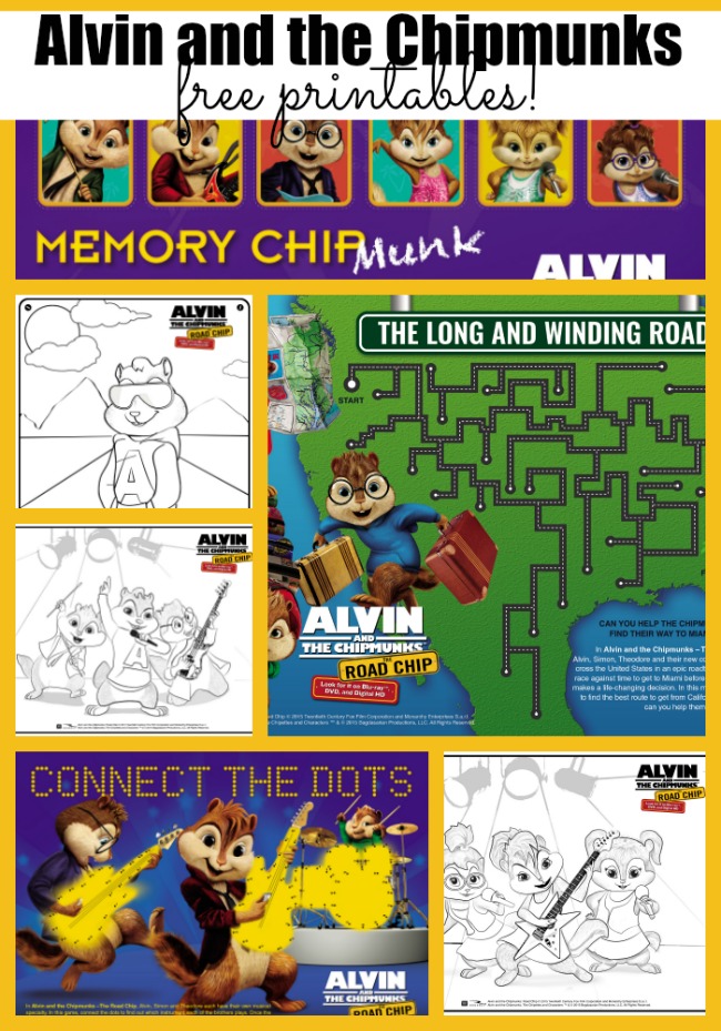 Alvin and the Chipmunks Printables
