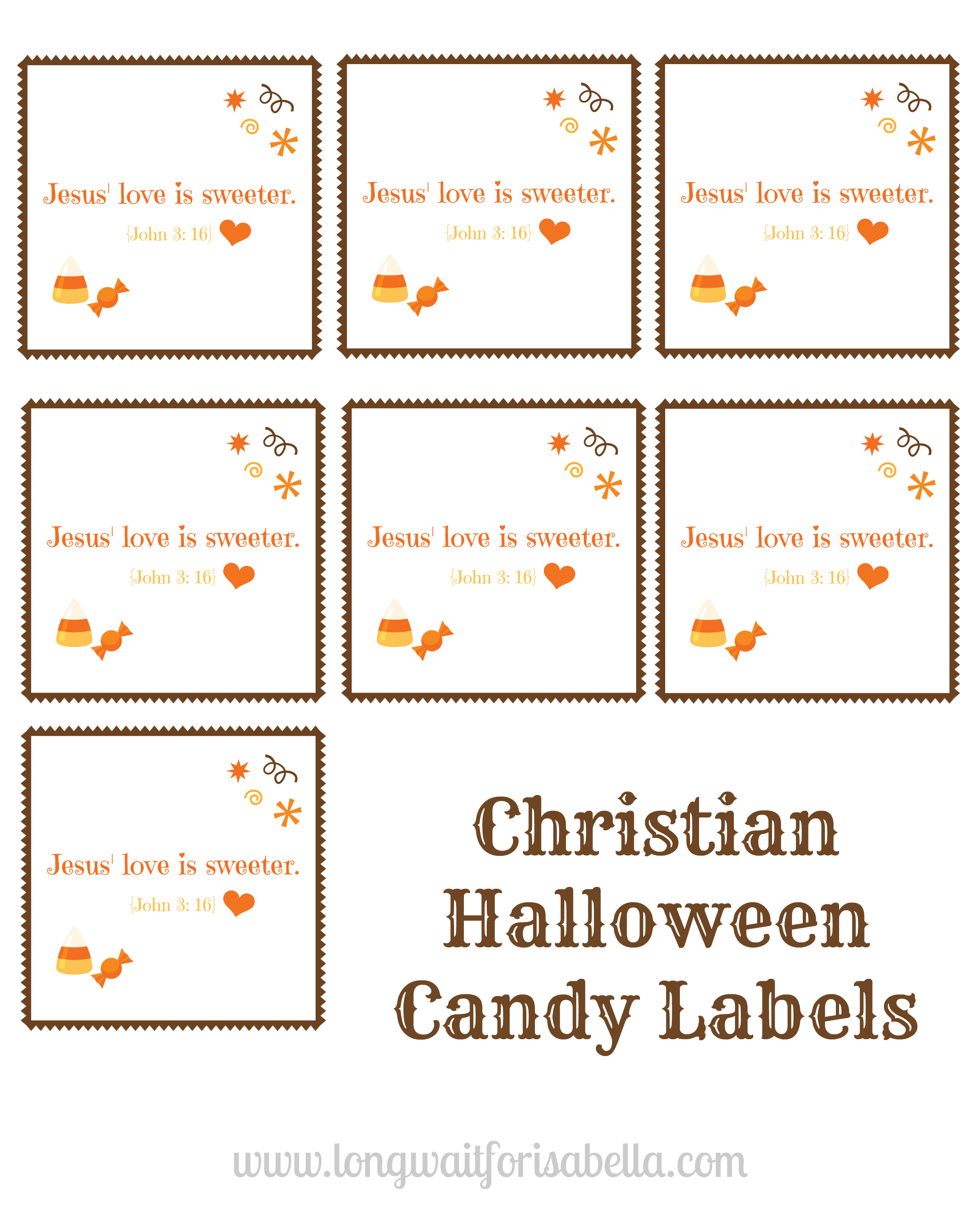 Print Out These Free Christian Halloween Candy Labels!
