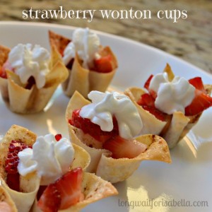 Easy Strawberry Wonton Cups