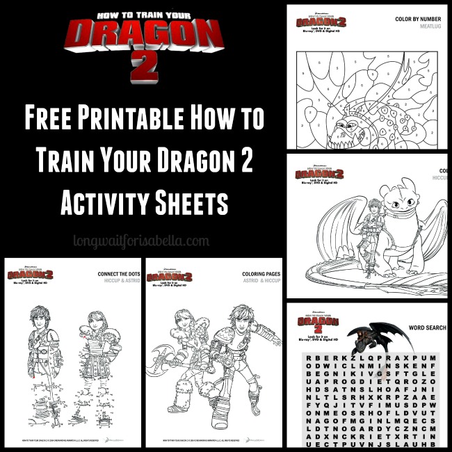 How to Train Your Dragon 2 Activity Sheets #HTTYD2