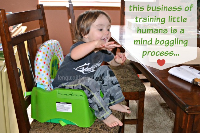 He's Graduated to a Booster Seat!