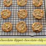 Springtime White Chocolate Dipped Chocolate Chip Cookies