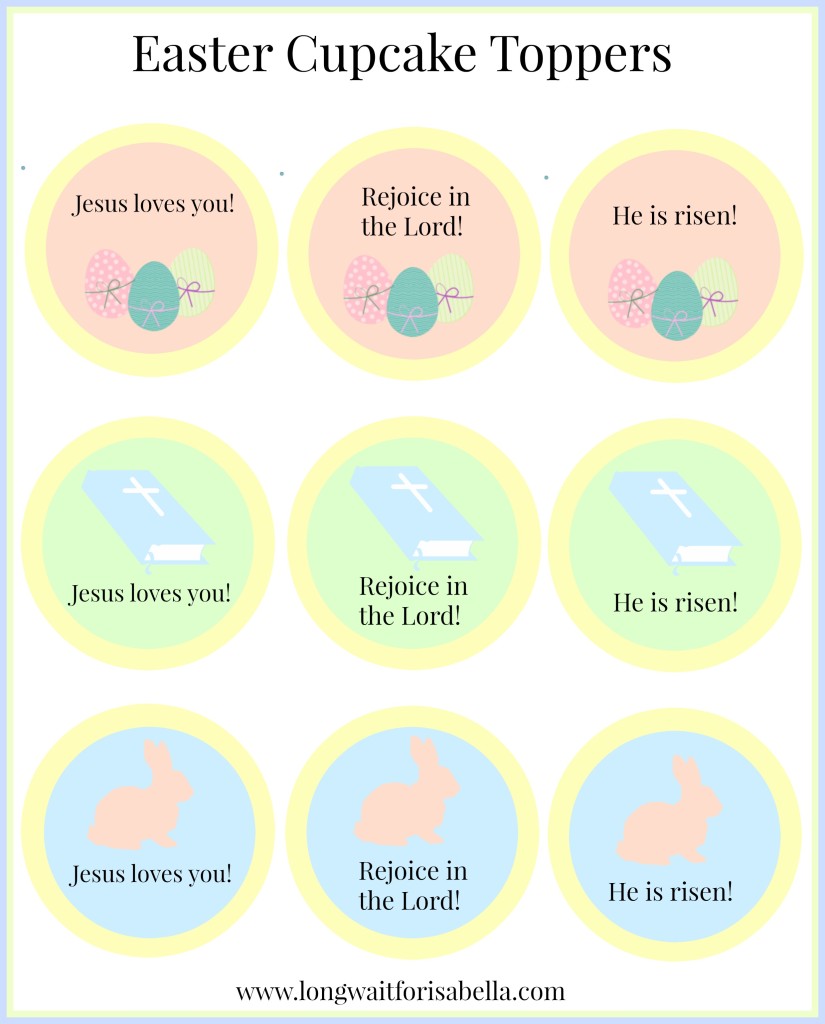 Printable Christian Easter Cupcake Toppers