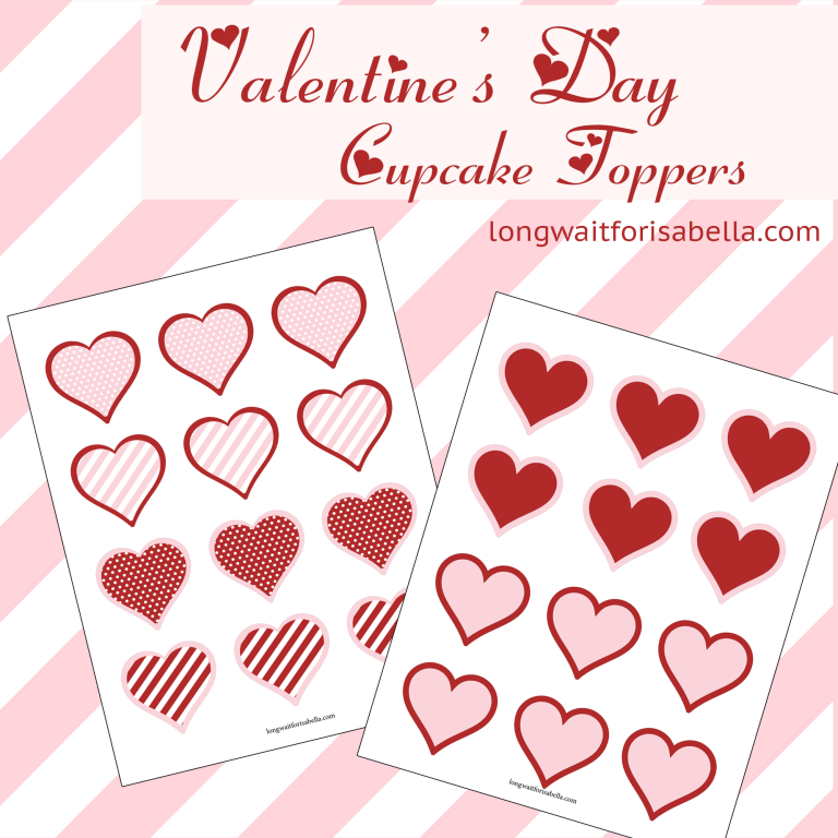 Free Printable Valentines Cupcake Toppers